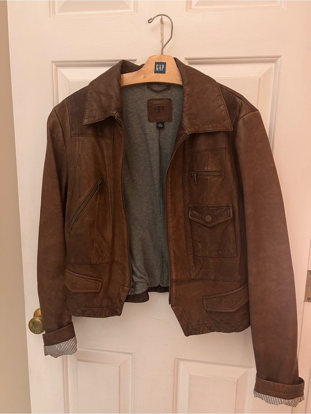 Banana Republic Brown Leather Bomber Jacket